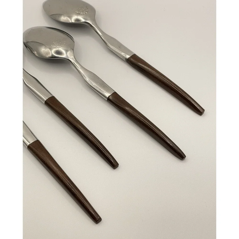 Set Of 4 Ekco Eterna‎ LA JOYA Stainless Steel Japan Flatware Dessert Spoons